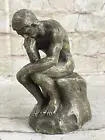 Art Deco Detailed Desktop Thinker by Augustine Rodin Bronze Sculpture Gift Sale