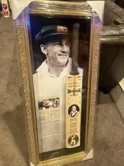 Personally Signed Sir Donald Bradman Sykes Bat,COA included framed magnificently