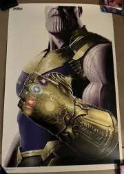Thanos Gold Foil Poster Phantom City Creative Art Print Avengers Infinity War LE