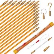 22ft Fiberglass Wire Running Kit Wire Fishing Tools Electrical Wire Puller Throu