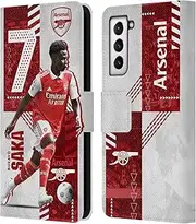 Head Case Designs Officially Licensed Arsenal FC Bukayo Saka 2022/23 First Team Leather Book Wallet Case Cover Compatible With Samsung Galaxy S21 5G