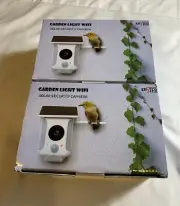 2 New Enster White Wireless Outdoor Wi-Fi LED Solar Surveillance Security Camera