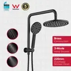 Decaura Twin Shower Head Set 9' Handheld 3-Mode Rain Shower Brass Diverter WELS