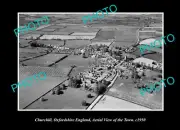 OLD POSTCARD SIZE PHOTO CHURCHILL OXFORDSHIRE ENGLAND TOWN AERIAL VIEW c1950