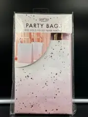 5 Ginger Ray Rose Gold Foiled Paper Party Bags Birthday Wedding Favours Gift Bag