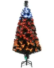 National Tree Company 4 ft. Black Fiber Optic Tree with Candy Corn Color