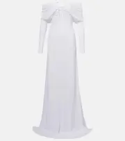 [Christopher Esber] Christopher Esber Arched Palm off-shoulder maxi dress AU 10 white