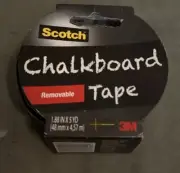 Scotch Chalkboard Tape 1.88in x 5yd Black Removable For Metal, Glass, Plastic