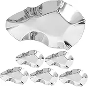 FUNOMOCYA Modern Oyster Shell Trays 5pcs Stainless Steel Seafood Grilling Shells Oyster Baking Dish Kitchenware Rack Dipping Bowls