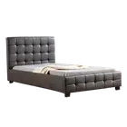 Palermo King Single Deluxe Brown PU Leather Upholstered Bed Frame with Headboard