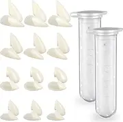 Zhanmai 12 Pairs Vampire Teeth Costume 4 Size Fangs Teeth with 2 Teeth Pellets for Cosplay Party Props Halloween Party Fangs Favors