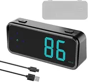Car Headup Display GPS Digital Ometer Km/H Mph Switchable with Display, Digital Clock, Driving Direction Display, Over Alarm for Car Truck S Rv Black Without Bracket Black Without Bracket