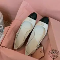 在飛比找樂天市場購物網優惠-羊皮版miumiu同款一字帶真皮貓跟女鞋法式赫本風小皮鞋瑪麗