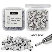 50pcs/Box Mini Sanding Cap Bands Nail Grinding Gel Polish Remover Nail File Set。