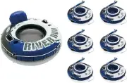 Intex Rive Run 1 Person Floating Tube Raft with Floating Cooler Holder (6 Pack)