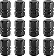 12 Pcs Car Tire Valve Stem Caps,Air Caps Cover,Tire Stem Caps,Universal for Cars, SUVs, Bike, Trucks and Motorcycles-Black