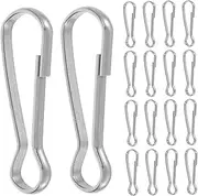 Garneck 30pcs Stainless Steel Flag Snap Clips Hooks Flagpole Clips for Flag Small Snap Clips for Flags Flag Rope Clips Flag Pole Parts and Accessories Flag Swivel Snap Clips Silver