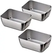 Shimomura Planning 34051 Stackable Space Saving Square Bat, Set of 3, Made in Japan, Dishwasher Safe, Square Shape, for Neat, Divided Foods, Preparation, Deep, 34.9 fl oz (960 ml), Stainless Steel