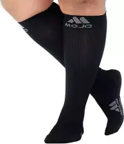Mojo Premium Series Compression Socks - 20-30mmHg Deluxe Support -Black XL