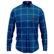 NRL 'Mustang' Flannel Polo - New South Wales Blues - Flanno Shirt - NSW