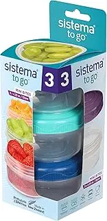 [Sistema] Snack Pots Mini Bites TO GO Food Storage Containers 130ml Stackable Snack Boxes with Lids BPA Free Pack of 3
