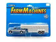 1/64 Blue & Silver Ford F-250 Pickup With Livestock Trailer