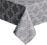 Gray Square Tablecloth 52 X 52 Inch Spill Proof Grey Fabric Printed Table Cloth