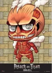 Attack On Titan SD Chibi Colossal Titan Wall Fabric Scroll 33" x 44"