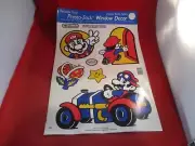 Super Mario Bros. Nintendo NES Era 1989 Presto-Stick Vinyl Window Decor Stickers