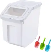 Dog Food Storage Container 10kg, Pet Food Airtight Storage Bin Dog Food Storage Box Dry Pet Food Storage Container (Gray Large)
