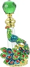 Amosfun Vintage Peacock Perfume Bottle Travel Refillable Empty Glass Container Elegant Retro Design for Fragrance Essential Oils Decorative Desktop Ornament