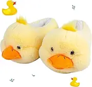 [ARELUX] Women's Slippers Cute Duck Animal Slippers Novelty Cozy Duck Slippers Fuzzy Slippers Soft Plush Winter Warm Slippers House Shoes