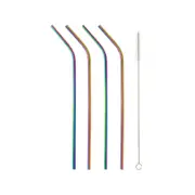 IS GIFT Rainbow Metal Drinking Straws (Set of 8)