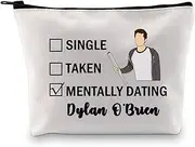 G2TUP Dylan O Inspired Gift Dating Dylan O Makeup Bag Stiles Stilinski Fan Cosmetic Bag Dylan O Merch, Dylan O'Brien White Bag