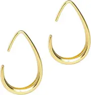 [CATIEBYE] 1 Pair Fashion Silver Hoop Earrings for Women Big Hoop Stud Earrings Egg Shape Minimalist Pendant Dangle Elegant Girl's Ear Accessories