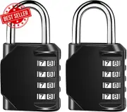 2 Pack Combination Lock Resettable 4-Digit Padlock, Outdoor Waterproof and Heavy