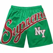 Supreme Big Script Mesh Shorts Green (Size Large, XL)