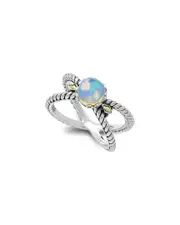 Samuel B. 18K & Silver 0.80 ct. tw. Opal X Ring