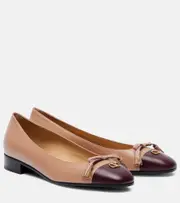 [Valentino Garavani] Valentino Garavani Valet Du Roi leather ballet flats AU 5 pink