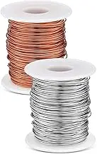 300 Ft 2 Rolls 18 Gauge Copper Wire Aluminum Wire Craft Wires for Sculpting, Armature, Jewelry Making, Gem Metal Wrap