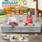 Modular Kids Sofa Set Convertible Play Couch 8pcs Lounge Chair Comfy Cushion Bed
