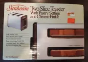 NOS Vintage Sunbeam Toaster 2 Slice Chrome Finish Pastry Setting # 20170