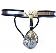 HCUDFN SM Chastity Belt Metal Underwear Stainless Steel Chastity Device BDSM Bondage Chastity Belt Sex Toys for Men Couples(Waist 90~110cm)