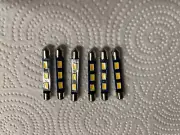 (6)WARM WHITE 43MM-6.3V-LED FESTOON LAMP/ MR73-MR71-MR67- McIntosh DIAL Bulbs