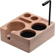 Normcore Compact Tamping Station, Wood Espresso Accessory Tool Organizer,...