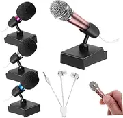 Kisangel 4 Sets Mini Mic Set Mini Mic Kit for Recording Singing Portable Microphone for Phone Laptop