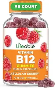 VitaWorks Vitamin B12 1000 mcg Gummies – Great Tasting Natural Flavor Gummy Supplement – Gluten Free Vegetarian GMO-Free Chewable Vitamins – for Energy Support – for Adults and Kids – 90 Gummies
