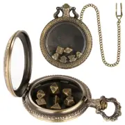 7pcs Steampunk Polyhedral Dice Games Set with Pocket Box Storage Metal Dice DND