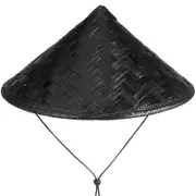 Asian Hats for Male, Lightweight Hat for Costume and Performance Black 36X36X17CM