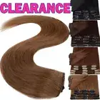 CLEARANCE Clip In 100% Real Remy Human Hair Extensions FULL HEAD Weft Bolyoge US